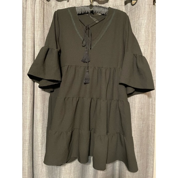 Black Ruffle Dress - Picture 1 of 3